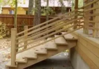 Escada de varanda de madeira confiável 1